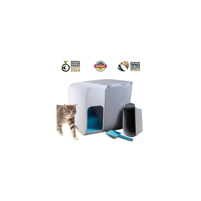 elly&bruce Katzentoilette Cloou grau/ weiß