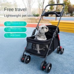 Haustier-Kinderwagen, leicht, zusammenklappbar, für Spaziergänge mit Haustieren, Tragetasche für Outdoor-Reisen, atmungsaktiv
