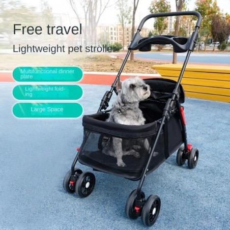 Haustier-Kinderwagen, leicht, zusammenklappbar, für Spaziergänge mit Haustieren, Tragetasche für Outdoor-Reisen, atmungsaktiv
