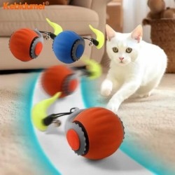 Interaktives Katzenballspielzeug, elektrischer Katzenball, automatisch rollender Ball, Kunstschwanz, wiederaufladbar, intelli
