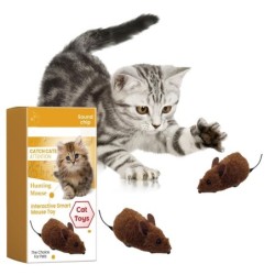 Simulationsmaus-Spielzeug für die Innenkatze, Katzenspielzeug mit quietschendem Ton, Pull&Back-Bewegungssimulations-Spielzeug