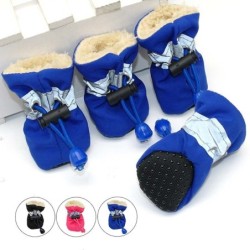 4 teile/satz Wasserdichte Winter Haustier Hund Schuhe Anti-slip Regen Schnee Stiefel Schuhe Dicke Warme Für Kleine Katzen Wel