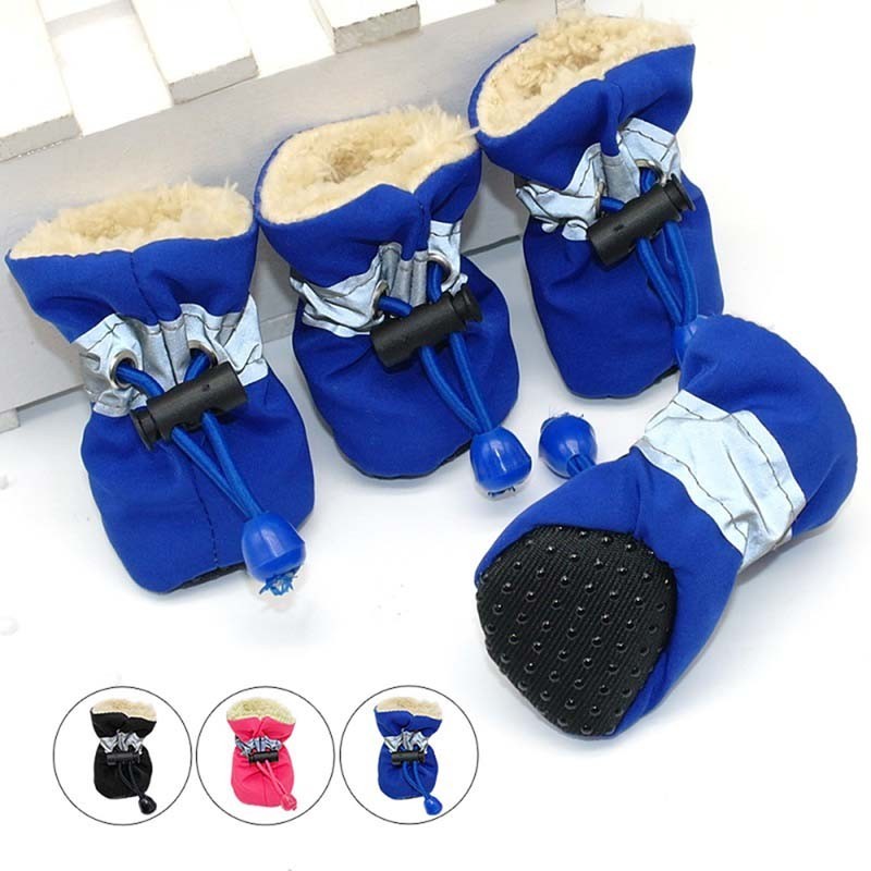 4 teile/satz Wasserdichte Winter Haustier Hund Schuhe Anti-slip Regen Schnee Stiefel Schuhe Dicke Warme Für Kleine Katzen Wel