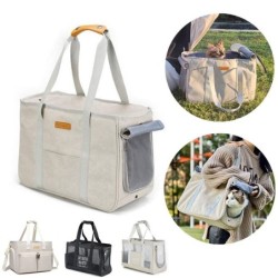 Umhängetasche für Haustiere, Transport für Katzen, Canvas-Tragetasche, Hunde-Outdoor-Rucksack, atmungsaktiv, kreative tragbar