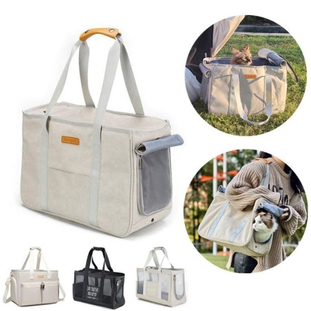 Umhängetasche für Haustiere, Transport für Katzen, Canvas-Tragetasche, Hunde-Outdoor-Rucksack, atmungsaktiv, kreative tragbar