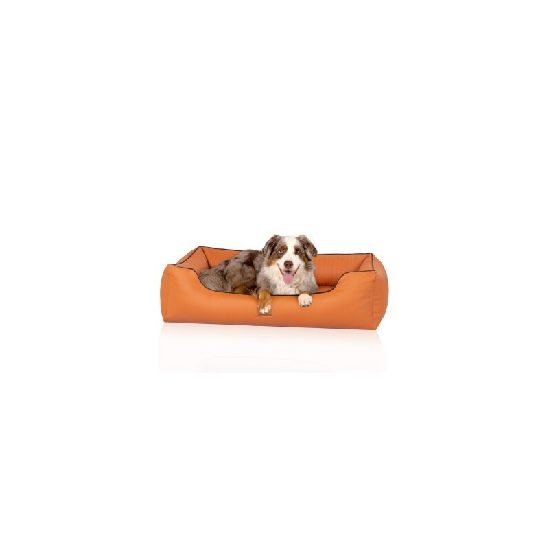 Knuffelwuff orthopädisches Hundebett aus Kunstleder Lovelock terracotta XL