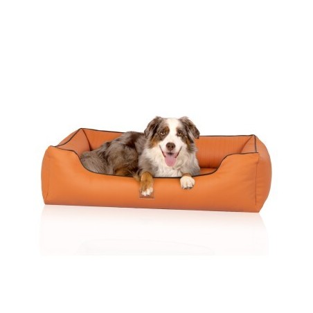 Knuffelwuff orthopädisches Hundebett aus Kunstleder Lovelock terracotta XL