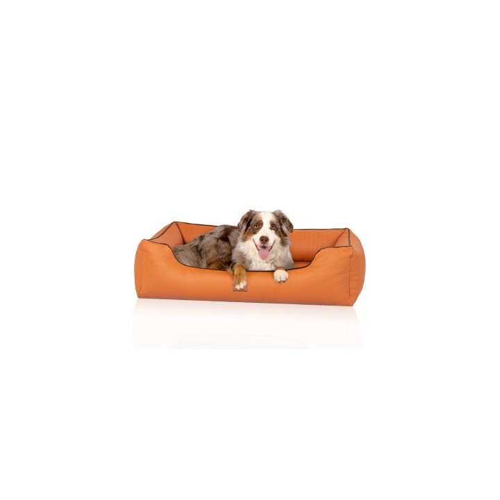 Knuffelwuff orthopädisches Hundebett aus Kunstleder Lovelock terracotta XL