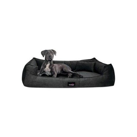 Tierlando ® BRUCE VELOURS Orthopädisches Hundebett Soft schwarz 1,1 m, 25 cm, 90 cm