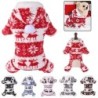 Winter-Hunde-Weihnachtsoverall, Kleidung, warmer Plüsch-Haustier-Schlafanzug für kleine und mittelgroße Hunde, Katzen, Overal