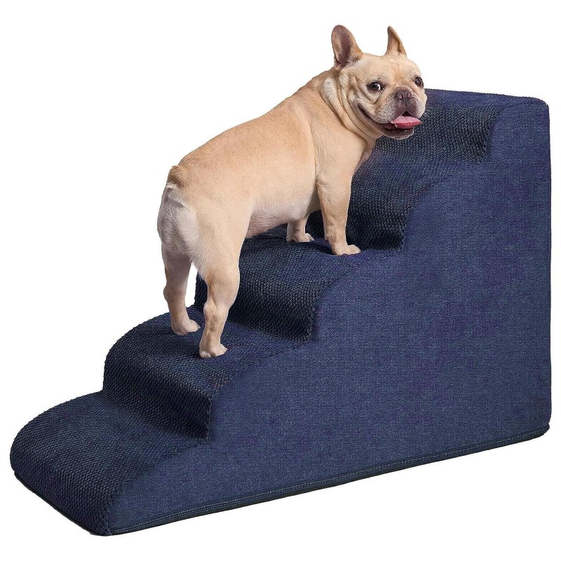 Hundetreppe für hohe Betten 5-stufige Hundetreppe für kleine Hunde und Katzen Gebogene Haustiertreppe zum Erklimmen hoher Bet