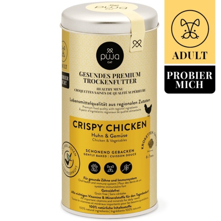 PUJA Premium Trockenfutter für Katzen Crispy Chicken 250g