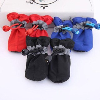 4Pcs Anti-slip Wasserdichte Schuhe Pet Regen Schuhe Pet Schuhe Hund Schuhe Regen Schnee Stiefel S schwarz