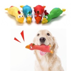 Huhn Form Latex Haustier Quietsch Spielzeug Welpen Kauen Sound Spielzeug Huhn Quietsche Schreien Huhn gelb