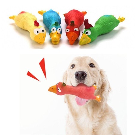 Huhn Form Latex Haustier Quietsch Spielzeug Welpen Kauen Sound Spielzeug Huhn Quietsche Schreien Huhn gelb