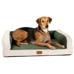 alsa-brand Hundebett Office grün-beige, Außenmaße: ca. 100 x 80 x 25 cm