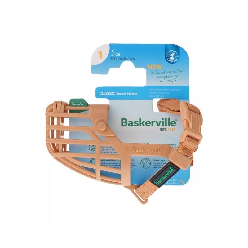Baskerville Klassischer Korb-Maulkorb für Hunde 4 hellbraun