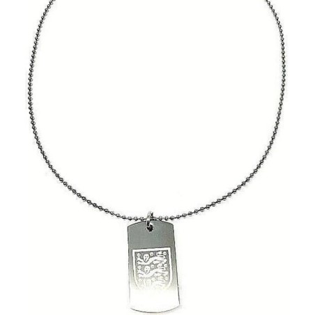 England FA Hundemarke und Kette mit graviertem Wappen aus Edelstahl One Size silber/schwarz