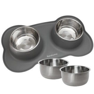 KaraLuna Napfset bestehend aus Napfunterlage mit Napf grau L