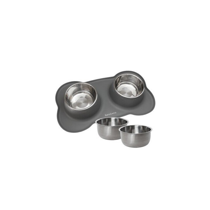 KaraLuna Napfset bestehend aus Napfunterlage mit Napf grau L