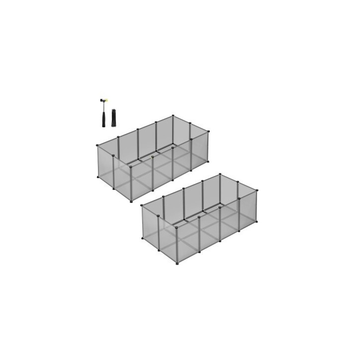SONGMICS 2er set L-XL Freigehege mit Bodenplatten