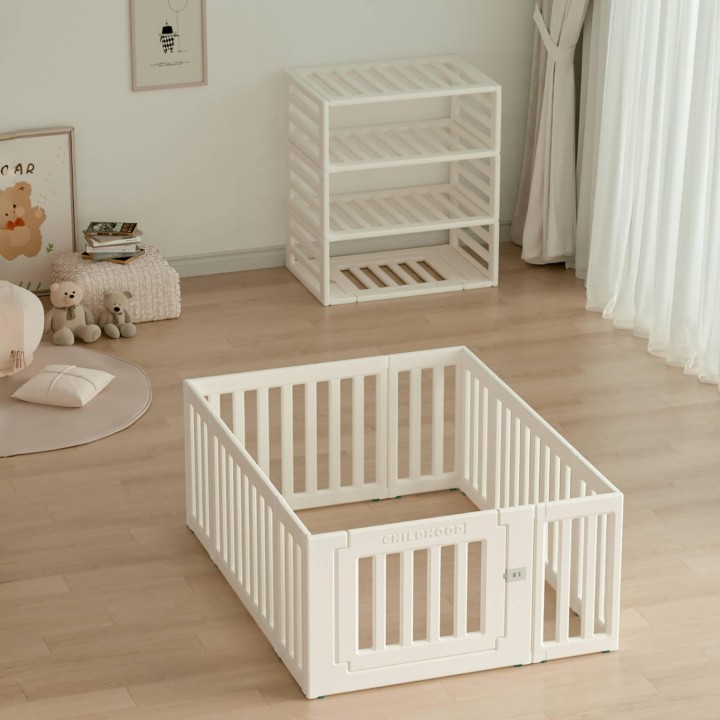 Laufstall Faltbarer Babyzaun Babyschutzwand Trennwand Just Place It Haustiergitter mit Tür Doppelter Schutz Ausbruchsschutz E