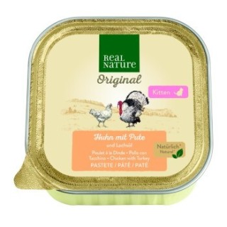REAL NATURE Kitten Huhn mit Pute und Lachsöl 16x100g