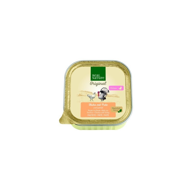 REAL NATURE Kitten Huhn mit Pute und Lachsöl 16x100g