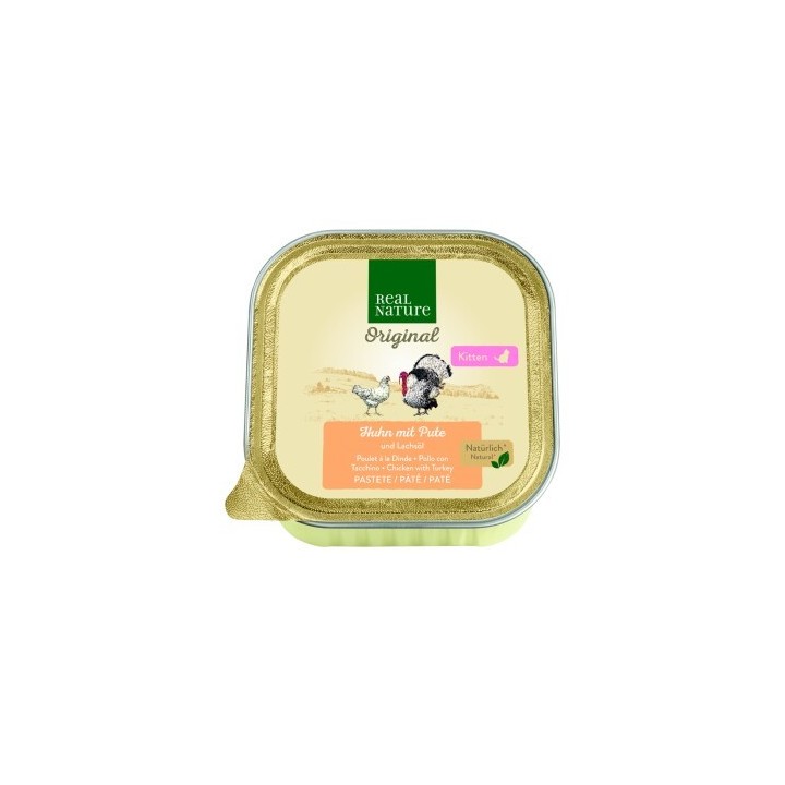 REAL NATURE Kitten Huhn mit Pute und Lachsöl 16x100g