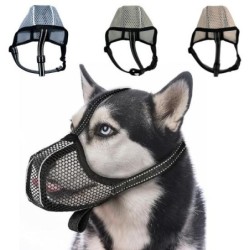 Hundemaulkorb, verstellbar, atmungsaktiv, Netzstoff, Haustier-Mundschutz, weich, bequem, Anti-Beiß-Hundemundschutz, Heimtierb