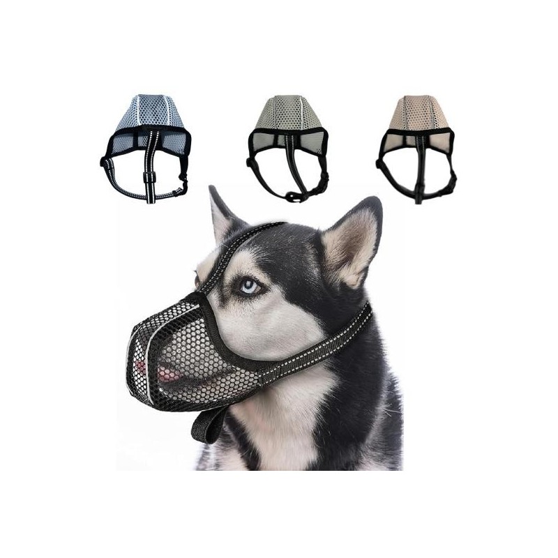 Hundemaulkorb, verstellbar, atmungsaktiv, Netzstoff, Haustier-Mundschutz, weich, bequem, Anti-Beiß-Hundemundschutz, Heimtierb