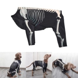 Hunde-Kapuzenpullover für alle Größen, Haustier-Skelett-Kostüm, Sweatshirt, Hundefoto-Kleidung, Pullover mit vier Beinen, Kle