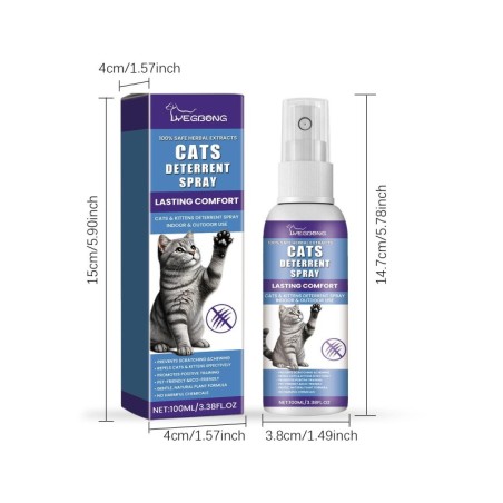 Yegbong Premium Katzenabwehrspray – Sicheres Abwehrmittel für drinnen und draußen zum Schutz von Möbeln, effektive Trainingsh