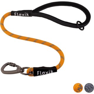 Floxik Kurzführer für Hunde - Kurzleine aus Kletterseilmaterial orange M