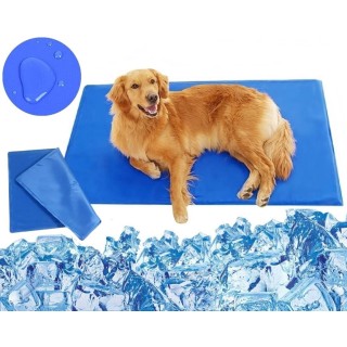 Gel-Kühlmatte für Hund und Katze, groß, wasserdicht, verschiedene Größen! 50x40 cm blau