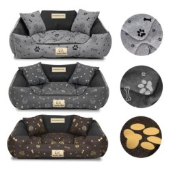 KINGDOG Hundebett, wasserdicht und langlebig, ML XL, 3 Farben! M - 75x65 cm dunkelbraune