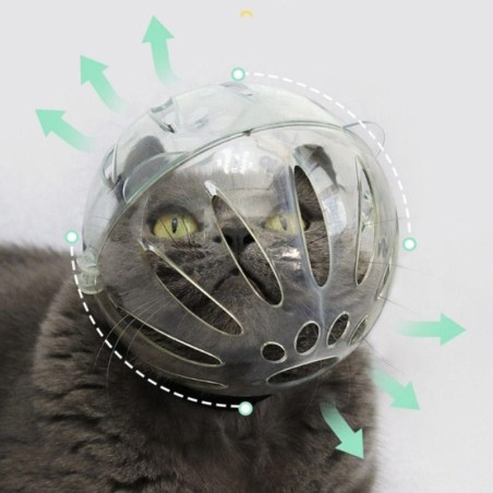 Maulkorbmaske, Haustierpflege, atmungsaktiv, Anti-Biss-Raumhaube, Katzenkopfbedeckung, Kätzchen-Schutzhelm S Neck Diameter 70