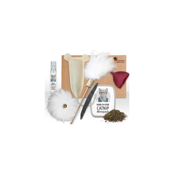 Kater Kasimir Katzenspielzeug-Set mit 7 beliebten Katzenspielzeugen aus Naturmaterial