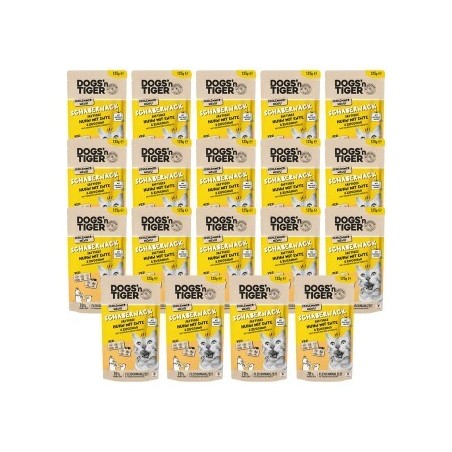 Dogs'n Tiger Adult Nassfutter Katze, Schabernack, Huhn mit Ente & Zucchini, 24x 125g