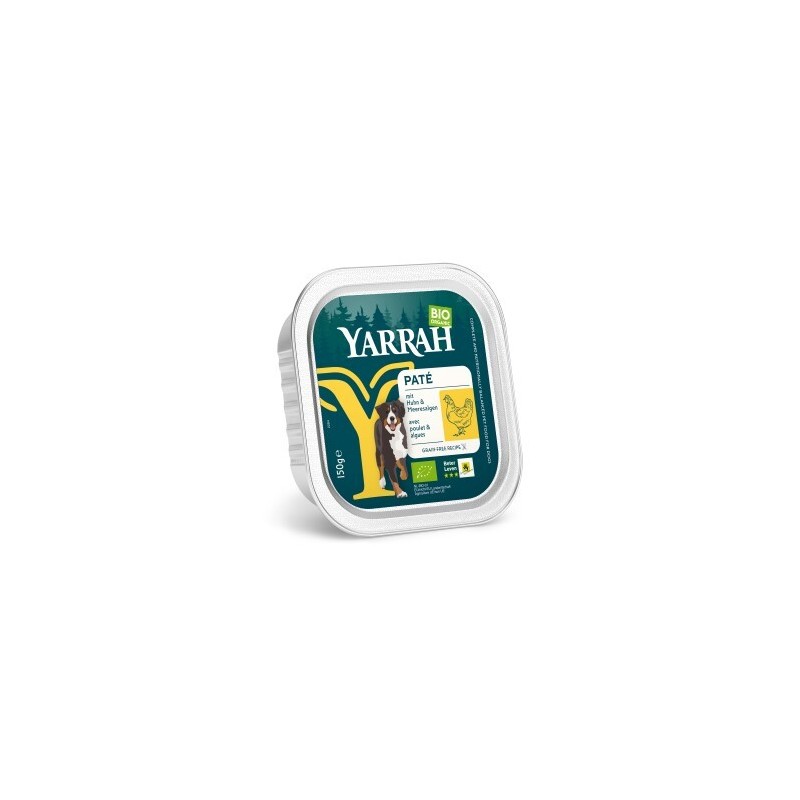 Yarrah Bio Nassfutter Adult Pastete 12x150 g Huhn mit Meeresalgen