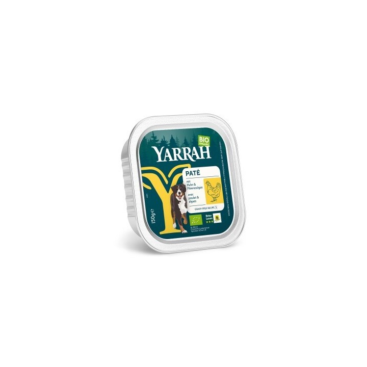 Yarrah Bio Nassfutter Adult Pastete 12x150 g Huhn mit Meeresalgen