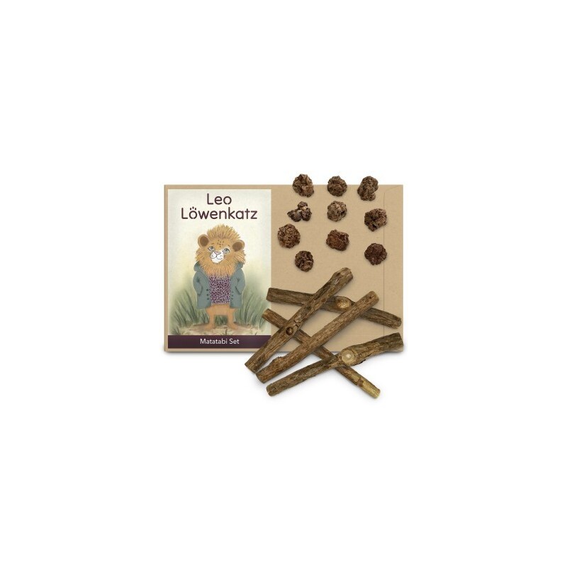 LEO LÖWENKATZ Matatabi Set aus getrockneten Früchten (20g) und Katzenminze-Sticks (5 Stck).