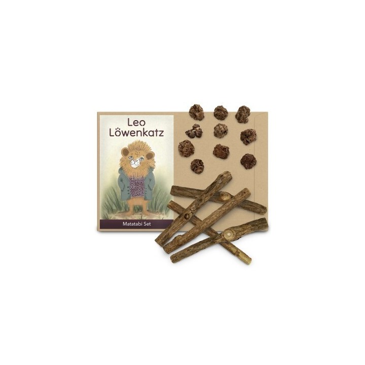 LEO LÖWENKATZ Matatabi Set aus getrockneten Früchten (20g) und Katzenminze-Sticks (5 Stck).