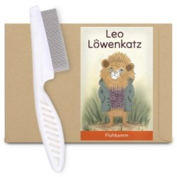 LEO LÖWENKATZ Flohkamm für die Fellpflege von Katzen. Leichte Entfernung der Katzenhaare aus dem Kamm. Kamm für Katzen