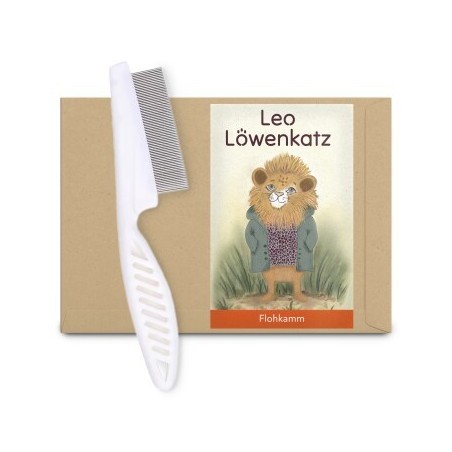 LEO LÖWENKATZ Flohkamm für die Fellpflege von Katzen. Leichte Entfernung der Katzenhaare aus dem Kamm. Kamm für Katzen