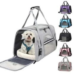 Hundetragetasche mit dickem Baumwollkissen, Haustier-Flugrucksack, Anti-Erstickungsschutz, tragbare Reisetasche, Haustier-Hun