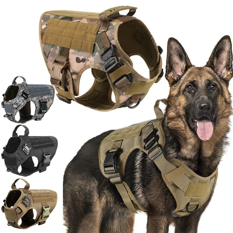 Militär Großes Hundegeschirr Haustier Deutscher Schäferhund K9 Malinois Trainingsweste Taktisches Hundegeschirr und Leine Set