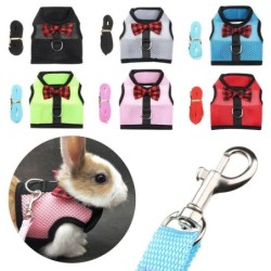 Meerschweinchen Kleintiere Haustier Blei Geschirr Hamster Weste Bunny Mesh Brust Kaninchen Leine Kragen L rosa