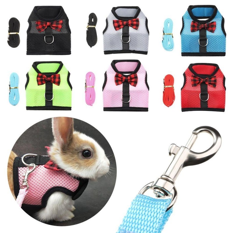 Meerschweinchen Kleintiere Haustier Blei Geschirr Hamster Weste Bunny Mesh Brust Kaninchen Leine Kragen L rosa