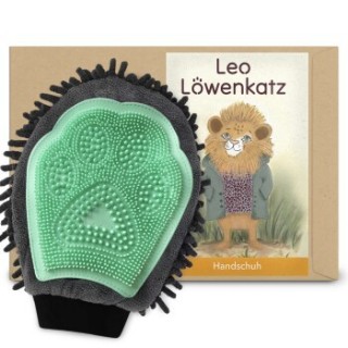 LEO LÖWENKATZ Fellpflegehandschuh 2 in 1: Als Katzenbürste für Katzenhaare und die Fellpflege und als Handschuh für die Massa